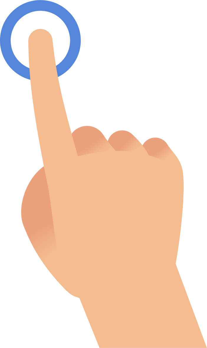 Finger tap. Press screen hand gesture icon